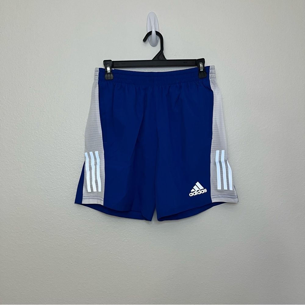 adidas Men's Own the Run 7 inch Shorts, Royal Blue & White Men's Size M